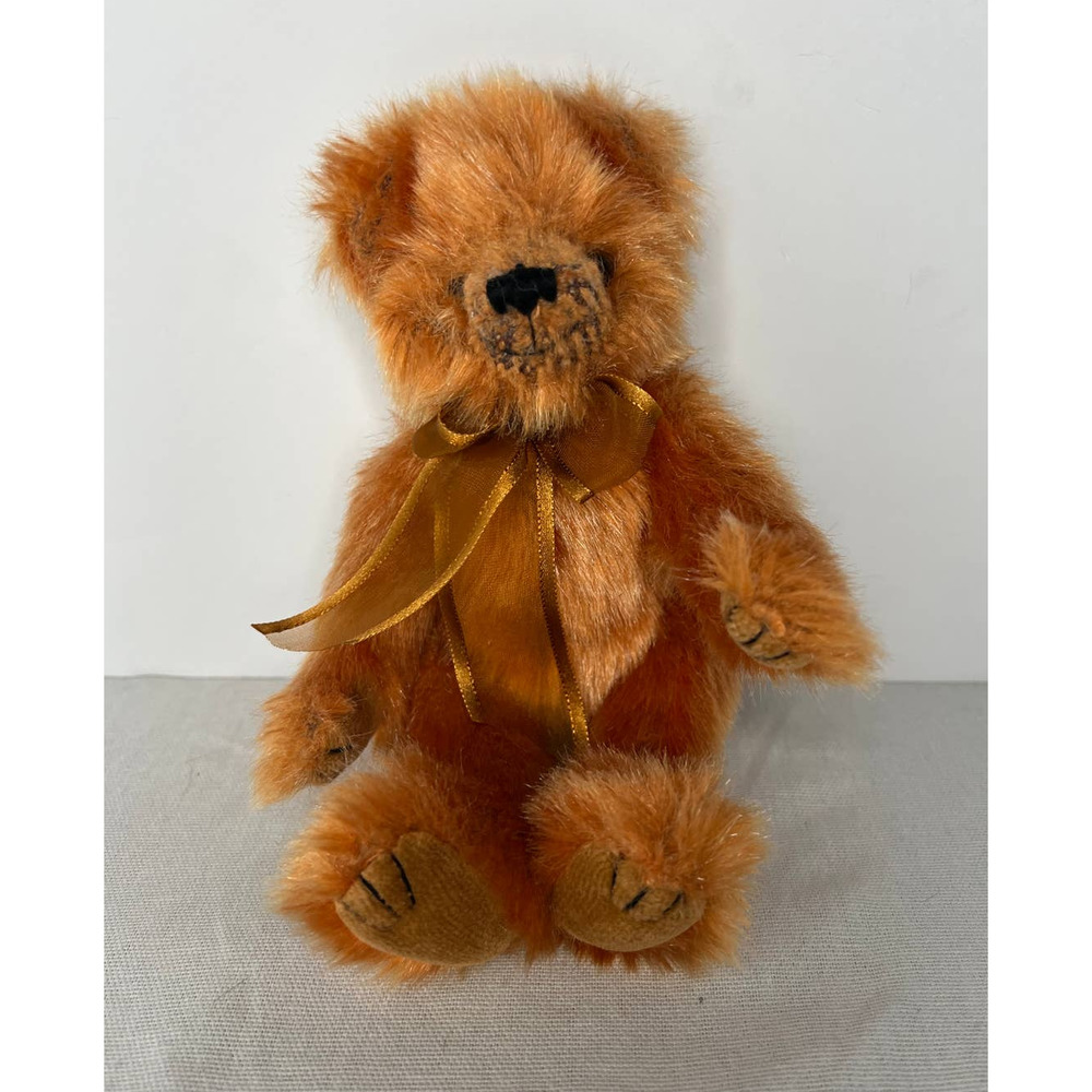 Orange Bear Plush Stuffed Animal Ty 1993 9" Shiny Fur with Sparkle Unique